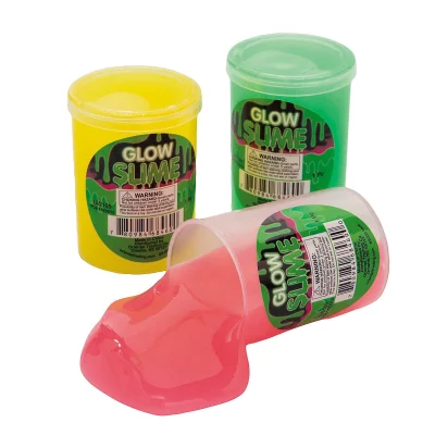 Glow In The Dark Slime Poured From Cup Stretchy Slime Toy