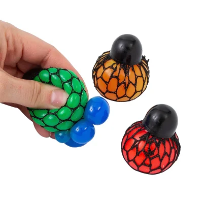 Mini Color Changing Mesh Squeeze Ball Stress Toy In Hand