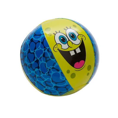 Mini inflatable SpongeBob SquarePants vinyl beach ball featuring colorful character design, 5 inch licensed kids prize