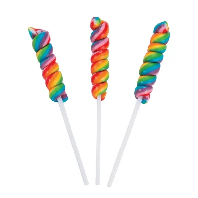 Mini rainbow swirl lollipops individually wrapped cherry candy pops
