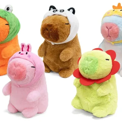 10 inch capybara plush assorted animal hood costumes frog panda chick bunny flower petal 30 count crane prize