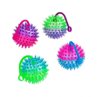 Two-tone spike ball yo-yo toys with textured rubber surface for vending machine prizes and arcade rewards
