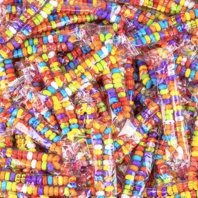 Bulk Assorted Candy Necklaces Individually Wrapped Colorful Bead Candy