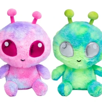 Bulk Alien Plush Toys 32 Count – Assorted Pink and Green Rainbow Alien Stuffed Animals with Large Eyes for Claw Machines, Arcade Prize Counters, Redemption Centers, and Family Entertainment Centers